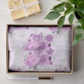 紫と銀のフローラシリーズデザイン16 薄葉紙 (ギフト)