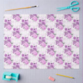 紫と銀のフローラシリーズデザイン16 薄葉紙 (クラフト)