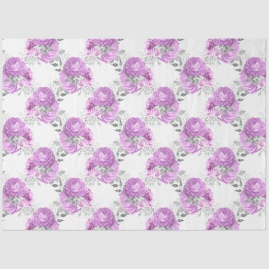 紫と銀のフローラシリーズデザイン2 薄葉紙 (正面)