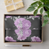 紫と銀のフローラシリーズデザイン5 薄葉紙 (ギフト)