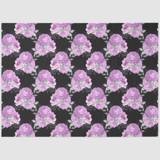 紫と銀のフローラシリーズデザイン5 薄葉紙 (正面)