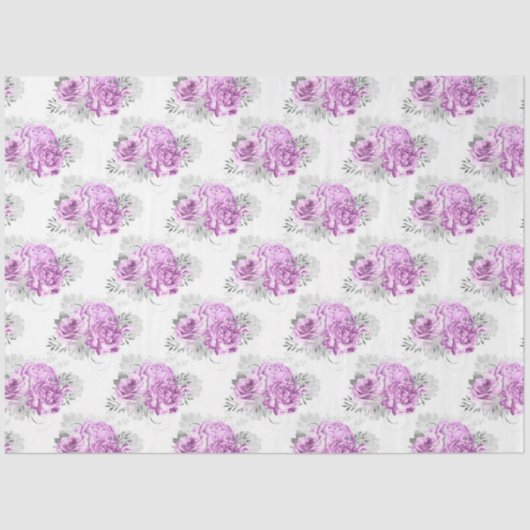 紫と銀のフローラシリーズデザイン6 薄葉紙 (正面)