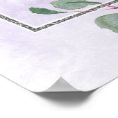 紫と銀のフローラボー結婚ホの歓迎サイン ポスター (角)