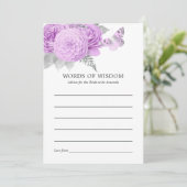 紫と銀のフローラヴィンテージブライダルシャワー アドバイスカード (スタンド正面)