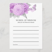 紫と銀のフローラヴィンテージブライダルシャワー アドバイスカード (正面)