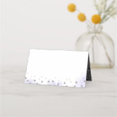 紫と銀のフローラ水の結婚色 プレイスカード (裏面)