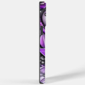 紫と銀のフローラ蝶名前をカスタムする Case-Mate iPhoneケース (裏面 / 右)