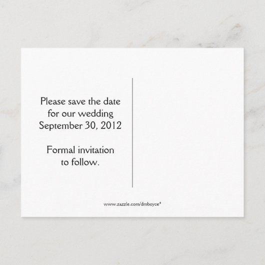 紫と銀のモノグラムフローラが渦巻救く 案内ポストカード (裏面)