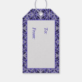 紫と銀のレースパターン ギフトタグ (裏面)