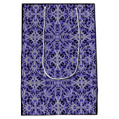 紫と銀のレースパターン ミディアムペーパーバッグ (裏面)