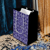 紫と銀のレースパターン ミディアムペーパーバッグ