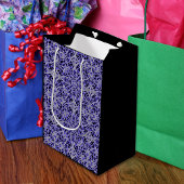 紫と銀のレースパターン ミディアムペーパーバッグ