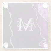 紫と銀の大理石瑪瑙 ガラスコースター (裏面)