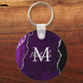 紫と銀の大理石瑪瑙 キーホルダー (裏面)