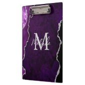 紫と銀の大理石瑪瑙 クリップボード (左)