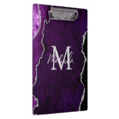 紫と銀の大理石瑪瑙 クリップボード (右)