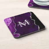 紫と銀の大理石瑪瑙 コースター (左側)