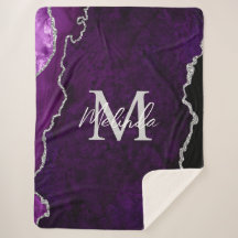 紫と銀の大理石瑪瑙