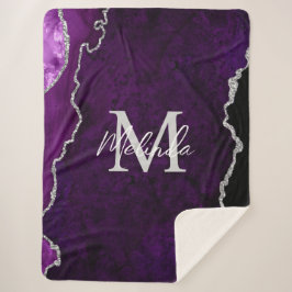 紫と銀の大理石瑪瑙 シェルパブランケット