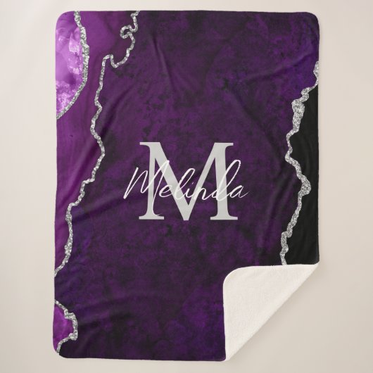 紫と銀の大理石瑪瑙 シェルパブランケット (正面)