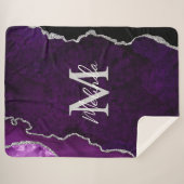 紫と銀の大理石瑪瑙 シェルパブランケット (正面(横))