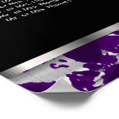 紫と銀の大理石 – 10シーティングチャート ポスター (角)