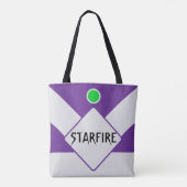 紫と銀の幾何学的トートバッグ トートバッグ (裏面)