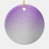紫と銀の弓のクリスマスオーナメント セラミックオーナメント (裏面)