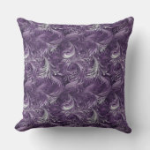 紫と銀の抽象芸術模様 クッション (正面)