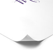 紫と銀の水の色のフローラ結婚の歓迎 ポスター (角)