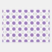 紫と銀の水玉模様 ラッピングペーパーシート (正面3)