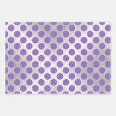 紫と銀の水玉模様 ラッピングペーパーシート (正面2)