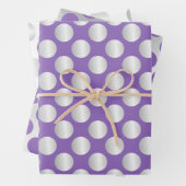 紫と銀の水玉模様 ラッピングペーパーシート (インサイチュ)