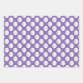 紫と銀の水玉模様 ラッピングペーパーシート (正面)