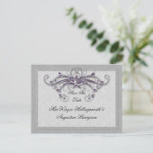 紫と銀の渦巻きが日付を保存 案内ポストカード (スタンド正面)