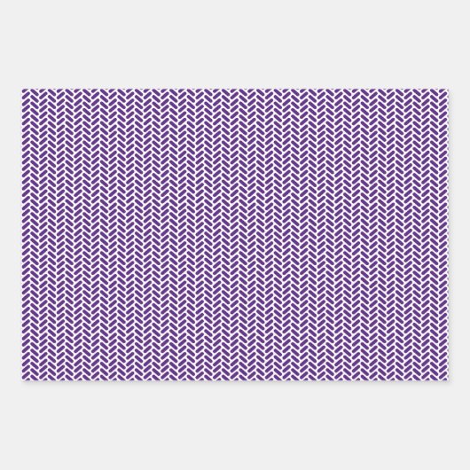 紫と銀の灰色の混合模様 ラッピングペーパーシート (正面)