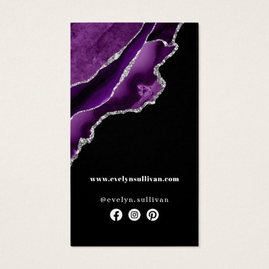 紫と銀の瑪瑙のパッケージの挿入 (裏面)