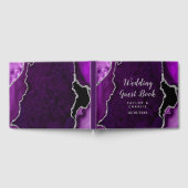 紫と銀の瑪瑙の大理石結婚の ゲストブック (全面)