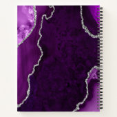 紫と銀の瑪瑙の大理石結婚の ノートブック (裏面)