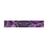 紫と銀の瑪瑙の大理石結婚の 招待状ベリーバンド (フラット)