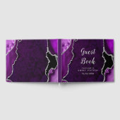 紫と銀の瑪瑙の大理石Sweet sixteen ゲストブック (全面)