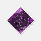 紫と銀の瑪瑙の大理石Sweet sixteen スタンダードカクテルナプキン (角)