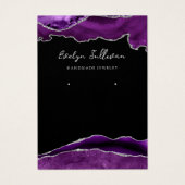 紫と銀の瑪瑙ジュエリー表示カード (正面)