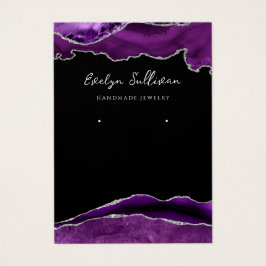 紫と銀の瑪瑙ジュエリー表示カード