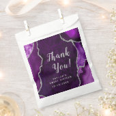 紫と銀の瑪瑙Sweet sixteenありがとう フェイバーバッグ (クリップ留めされた状態)