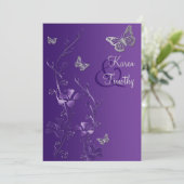 紫と銀の花と蝶の招待状 招待状 (スタンド正面)