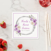 紫と銀の花エレガントのSweet sixteen スタンダードカクテルナプキン (インサイチュ)