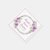 紫と銀の花エレガントのSweet sixteen スタンダードカクテルナプキン (角)