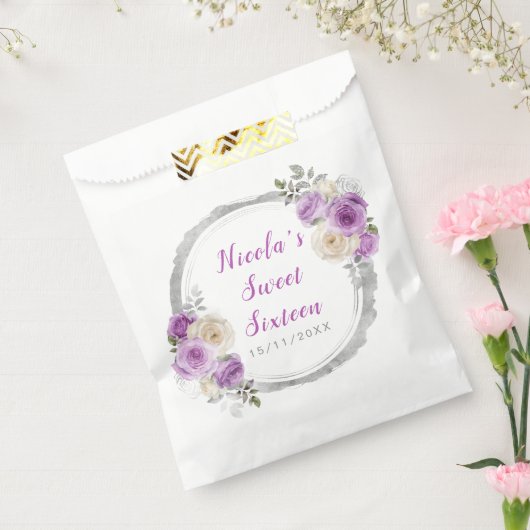 紫と銀の花エレガントのSweet sixteen フェイバーバッグ (封をした状態)