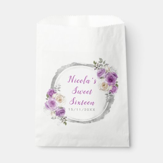 紫と銀の花エレガントのSweet sixteen フェイバーバッグ (正面)